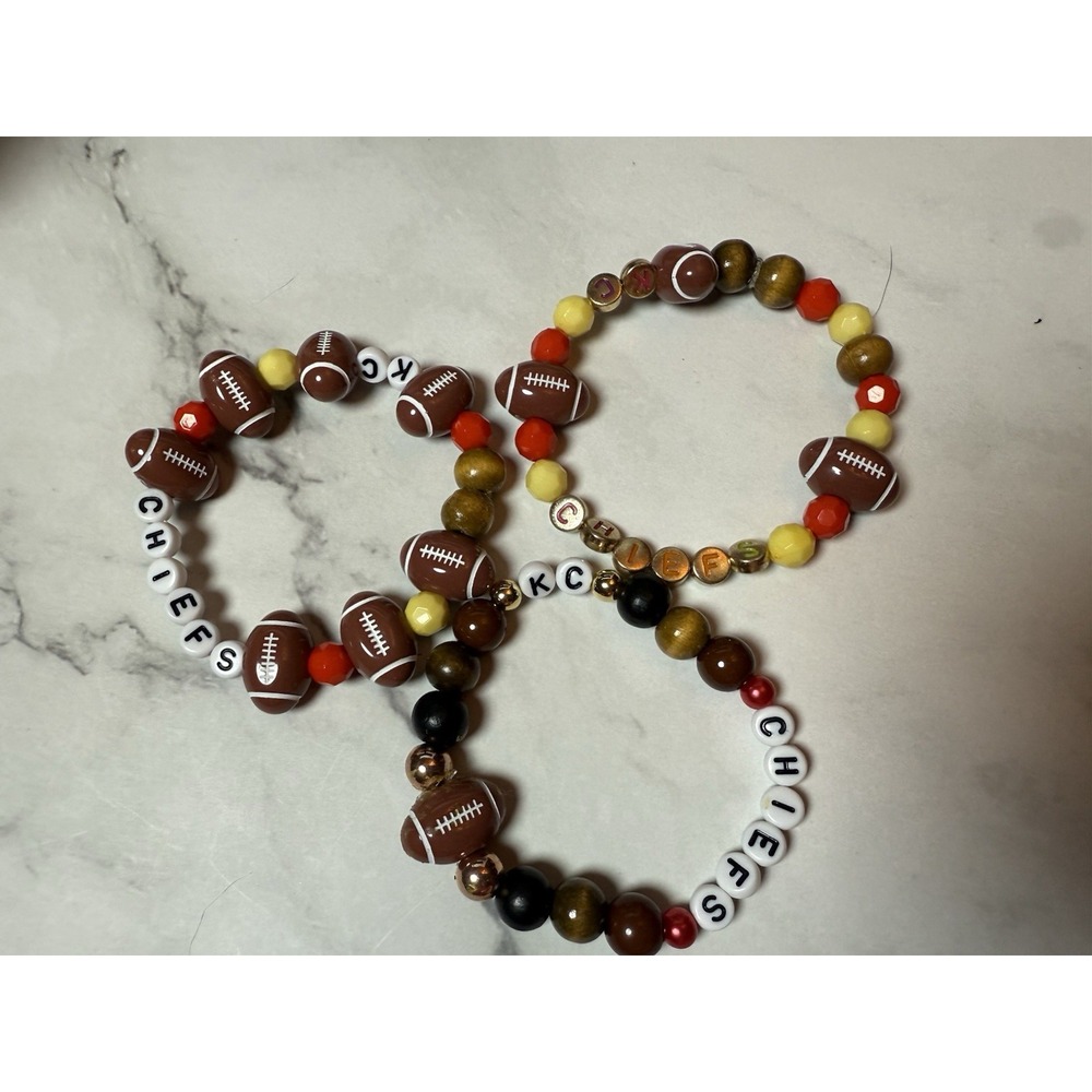 NOT AVAILABLE SOLD 3 kansas city chiefs friendship bracelets handmade